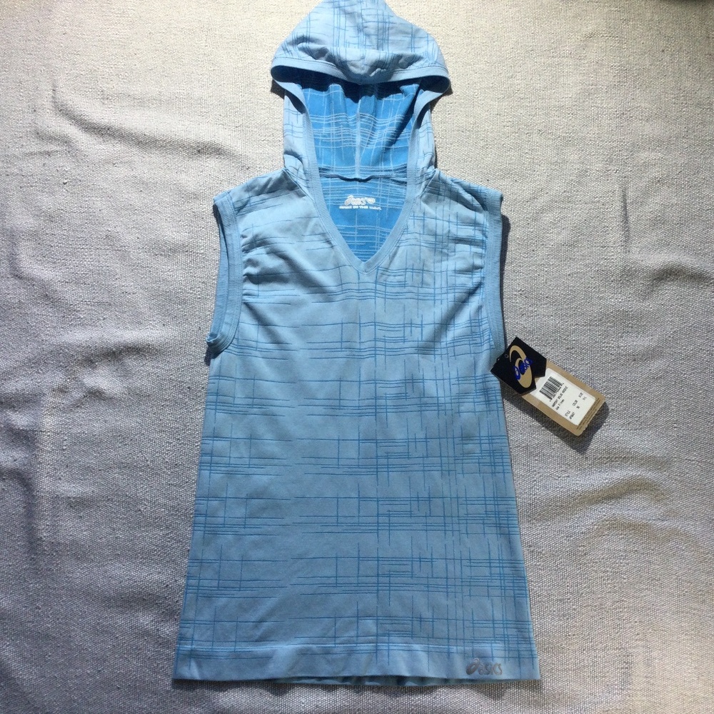 ASICS blue hooded seamless tank size M/L